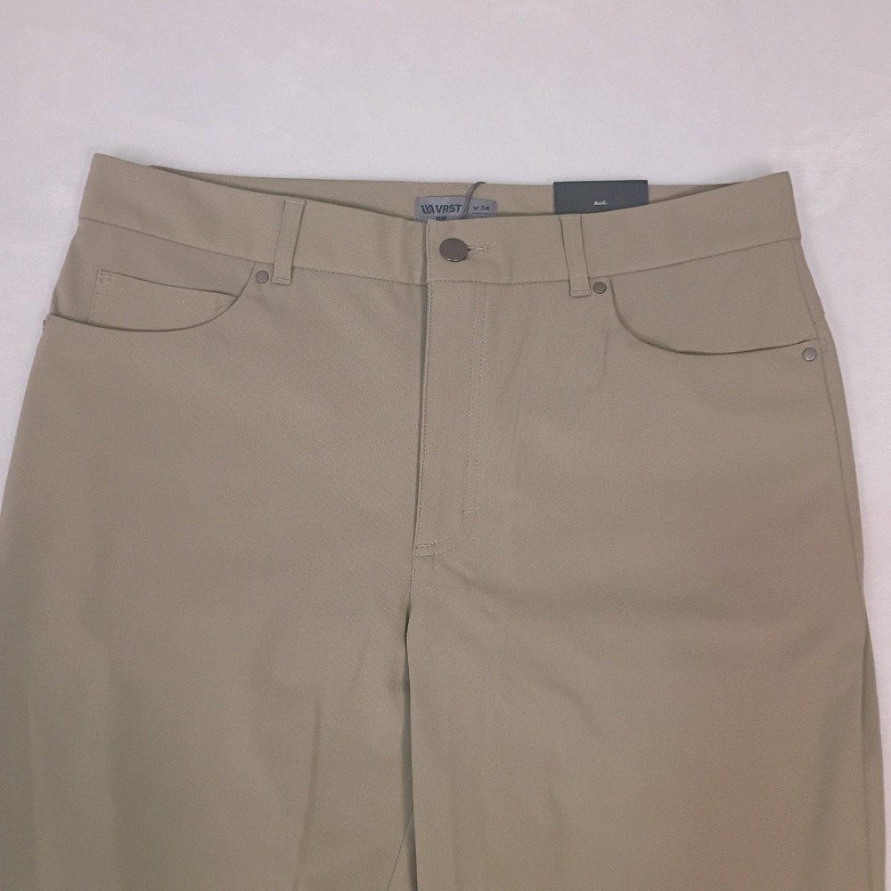 VRST Limitless 5 Pocket Slim Fit Pants Mens 34x32 Earl Grey Stretch Wicking NEW - Picture 14 of 16